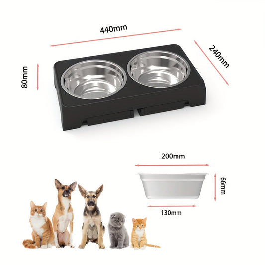 The Dog Bowl Rack Is Foldable And Adjustable In Height, Suitable For Dogs Of Various Body Types. It Includes 2 Feeding Bowls, A Pet Bowl That Can Be Raised And Lowered, And An Elevated Folding Bowl Rack.